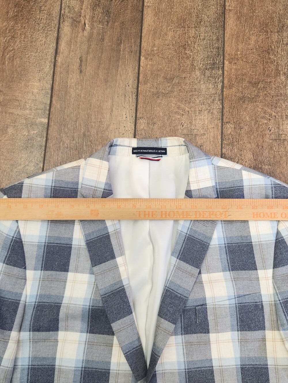 Tommy Hilfiger Blazer Mens 44R Blue Plaid Cotton Sport Coat Jacket Unstructured - Picture 7 of 10